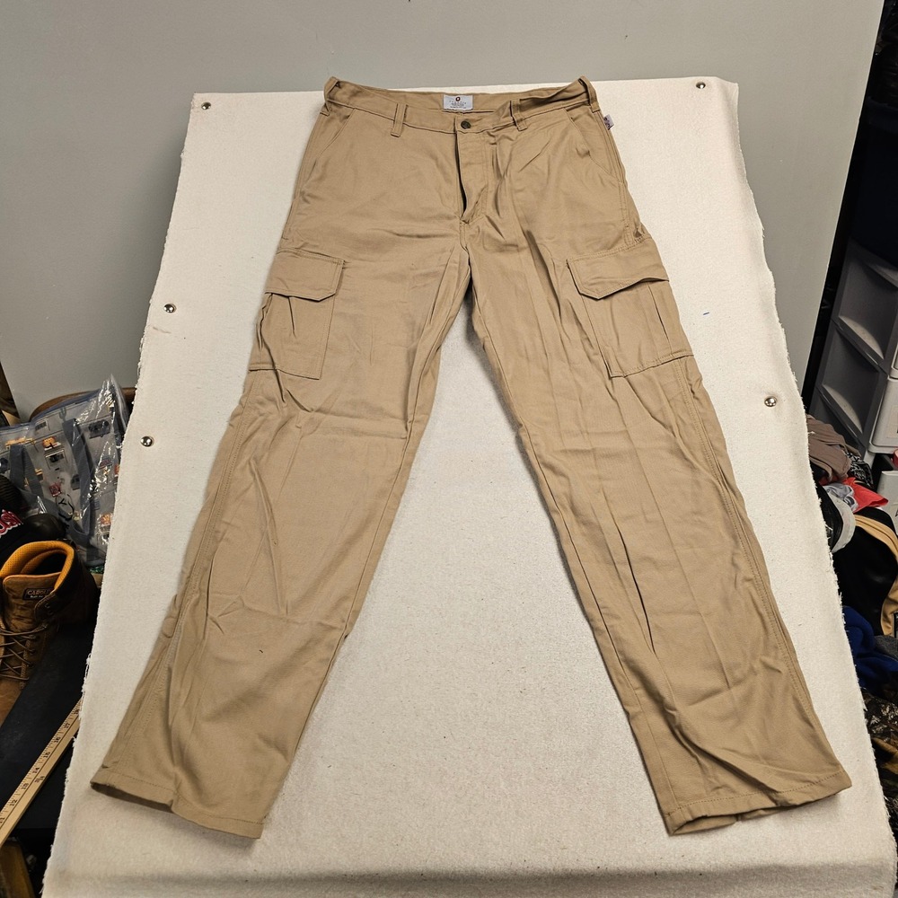 Tyndale FR Khaki Cargo Pants Mens 36x32 Flame Resistant HRC 2 USA U215T-KHA-3632